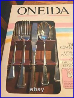 New 1987 45 Oneida Aberdeen X9325 Stainless Steel Flatware Silverware For 8 +