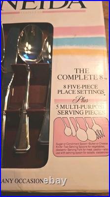 New 1987 45 Oneida Aberdeen X9325 Stainless Steel Flatware Silverware For 8 +