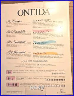 New 1987 45 Oneida Aberdeen X9325 Stainless Steel Flatware Silverware For 8 +