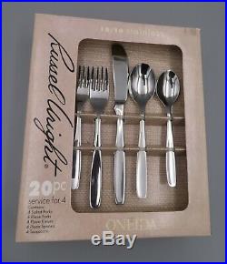 New In Box Russel Wright Pinch by Oneida Stainless Flatware Set for 4 20 Pcs