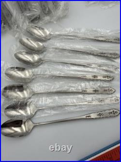 New Oneida Flatware Dist Deluxe Stainless Floral Bouquet 49 Pcs Cottagecore