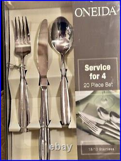 New Oneida Paulo Stainless Flatware 20 Pc Set Service For 4 Retired