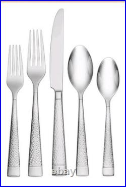 NewOneida Sambra 65pc Flatware Set Service for 12 Hammered Stainless Steel
