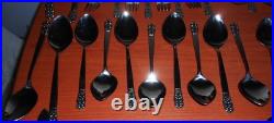 Northland Japan Oneida Ohs75 Black Scroll Service For 8 + Serving Set 61 Pieces