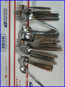 Northland Oneida Japan Stainless Flatware LOT Flowers Floral Knives Spoons Forks