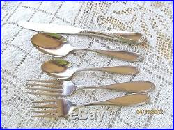 ONEIDA 18/8 STAINLESS FLATWARE USA CAMBER aka SCROLL 59 pieces w serving