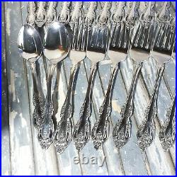 ONEIDA BRAHMS COMMUNITY STAINLESS FLATWARE LOT OVER 58 Pieces /w Case