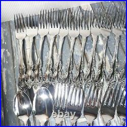 ONEIDA BRAHMS COMMUNITY STAINLESS FLATWARE LOT OVER 58 Pieces /w Case