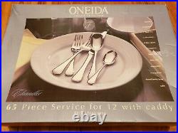 ONEIDA CHANDLER 18/10 STAINLESS FLATWARE SILVERWARE 65 pc piece service for 12