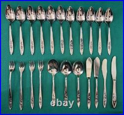 ONEIDA COMMUNITY MY ROSE STAINLESS FLATWARE 183pc SET, Steak Knife Spoon Etc
