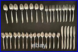 ONEIDA COMMUNITY TWIN STAR Stainless Flatware SET-37 MCM Fork Knife Spoons EUC