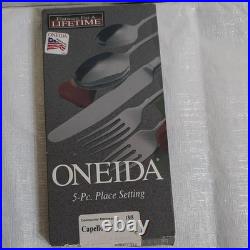 ONEIDA Capello 5-Pc Stainless Steel Flatware Set, Knife Fork Spoon. 3 sets ONEIDA Capello 5-Pc Stainless Steel Flatware Set, Knife Fork Spoon. 3 sets