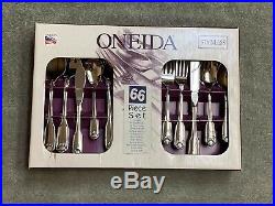 ONEIDA Classic Shell Stainless USA Flatware 66 pieces NEW