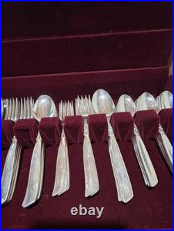ONEIDA Community 54pc Stainless Steel Flatware Set Floral Handle, With Case