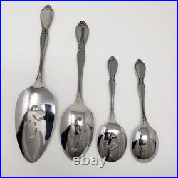 ONEIDA Community CHATELAINE 64pc Stainless Flatware SERVICE for 12+4 Serving Pcs