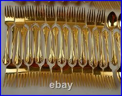 ONEIDA Community Golden Enchantment Heirloom Cube Stainless Set Service for 12