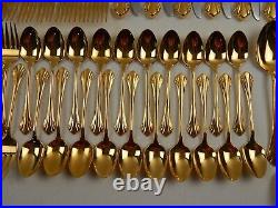 ONEIDA Community Golden Enchantment Heirloom Cube Stainless Set Service for 12