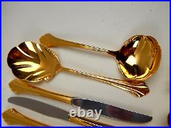 ONEIDA Community Golden Enchantment Heirloom Cube Stainless Set Service for 12