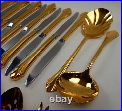 ONEIDA Community Golden Enchantment Heirloom Cube Stainless Set Service for 12