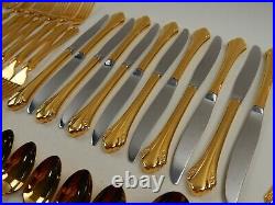 ONEIDA Community Golden Enchantment Heirloom Cube Stainless Set Service for 12