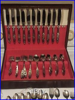 ONEIDA Community MY ROSE 83 Piece Stainless Steel Flatware With Wood Case