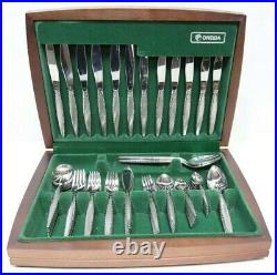 ONEIDA Community Vintage Stainless 76 Piece Cutlery Set Wood Canteen Case 214