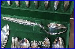 ONEIDA Community Vintage Stainless 76 Piece Cutlery Set Wood Canteen Case 214