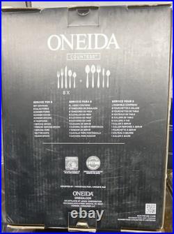 ONEIDA Countess 45pc Stainless Flatware Set Glossy Dishwasher Safe Svc 8
