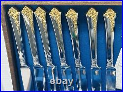 ONEIDA Cube Stainless Flatware GOLDEN DAMASK ROSE 55 Pieces Service For 8 + Case