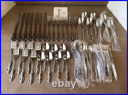 ONEIDA DISTINCTION DELUXE RAPHAEL 49pc- 7pc SERVICE for 7 STAINLESS FLATWARE