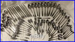 ONEIDA Deluxe Stainless 75 Pcs POLONAISE Burnished Rose Cameo Flatware USA