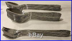 ONEIDA Deluxe Stainless 75 Pcs POLONAISE Burnished Rose Cameo Flatware USA