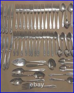 ONEIDA Deluxe Stainless 98 Pcs POLONAISE Burnished Rose Cameo Flatware USA Lot