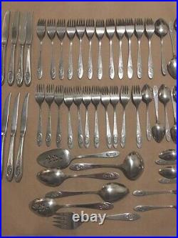 ONEIDA Deluxe Stainless 98 Pcs POLONAISE Burnished Rose Cameo Flatware USA Lot