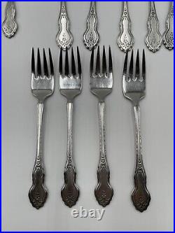 ONEIDA FOLK ART Burnished Black Accent Deluxe Stainless Flatware 5 Pc Settings