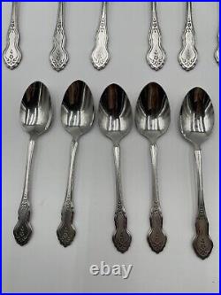 ONEIDA FOLK ART Burnished Black Accent Deluxe Stainless Flatware 5 Pc Settings