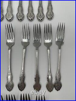 ONEIDA FOLK ART Burnished Black Accent Deluxe Stainless Flatware 5 Pc Settings