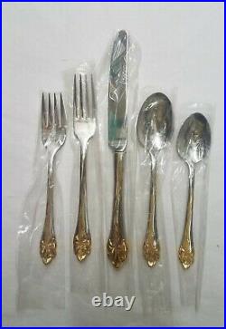 ONEIDA GOLDEN AMARYLLIS Stainless Flatware Place Setting Made In USA