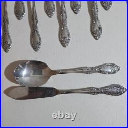 ONEIDA Galveston Profile Stainless 64 Piece 8 Serving Flatware Set + Holder
