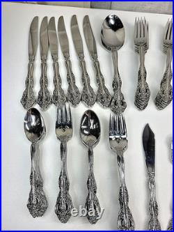 ONEIDA Heirloom Cube Michelangelo Stainless Flatware 60 +Pieces Service for 12