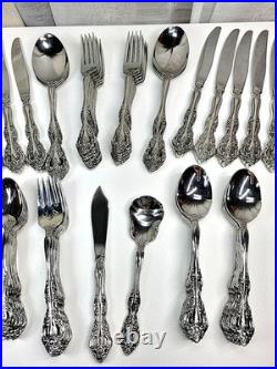 ONEIDA Heirloom Cube Michelangelo Stainless Flatware 60 +Pieces Service for 12
