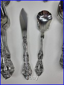 ONEIDA Heirloom Cube Michelangelo Stainless Flatware 60 +Pieces Service for 12