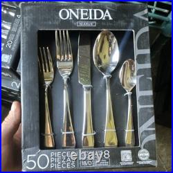 ONEIDA Icarus 50-Piece Stainless Steel Flatware Set, Service for 8