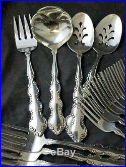 ONEIDA MOZART DELUXE STAINLESS FLATWARE LOT OF 71 PCS very good (h5)