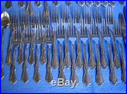 ONEIDA-ONEIDACRAFT DELUXE CHATEAU 87 Pc STAINLESS STEEL FLATWARE SERVICE 8+ SETS