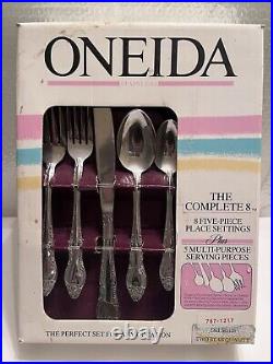 ONEIDA Old South 45 Piece Flatware Set 1987 JC Penny NIB Vtg Complete Stainless