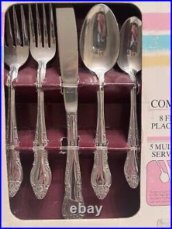 ONEIDA Old South 45 Piece Flatware Set 1987 JC Penny NIB Vtg Complete Stainless