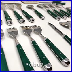 ONEIDA Palette HUNTER GREEN Stainless Flatware 25 Piece Service for 4 + Serving