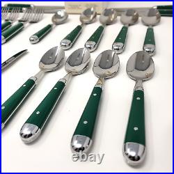 ONEIDA Palette HUNTER GREEN Stainless Flatware 25 Piece Service for 4 + Serving