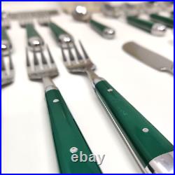 ONEIDA Palette HUNTER GREEN Stainless Flatware 25 Piece Service for 4 + Serving